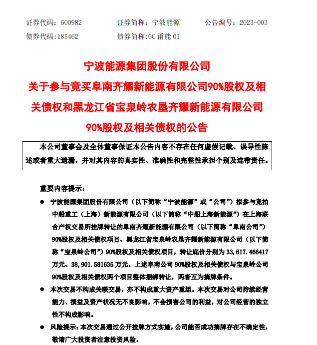宁波能源拟参与竞拍中国船舶集团旗下能源资产 标的项目曾多次挂牌但无人问津必威 必威betway(图1)